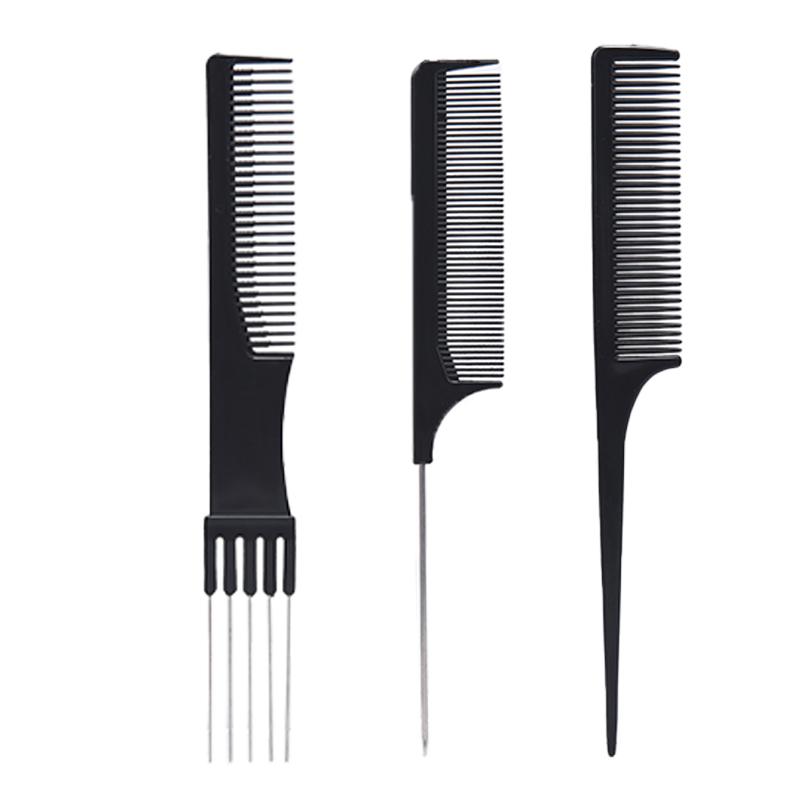 10Pcs Hair Styling Black Comb Set Professional Salon Anti-Static Barbers Combs 6