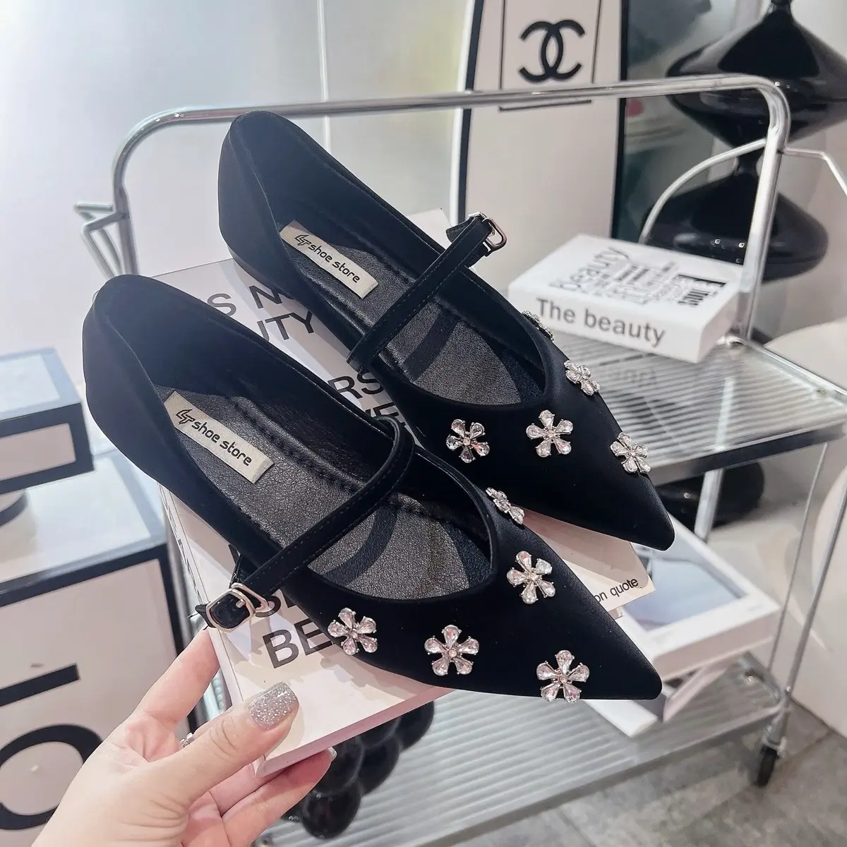 XẢ LẺ SIZE Giày búp bê hoa đá cho bạn gái An shoes Hiền Trần