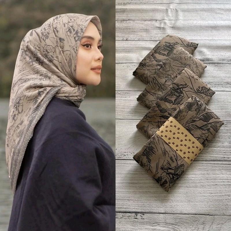 Hijab Segiempat Voal motif premium /Hijab segiempat Cantik Muslim Nyaman Santai Katun Square Kerudung 1