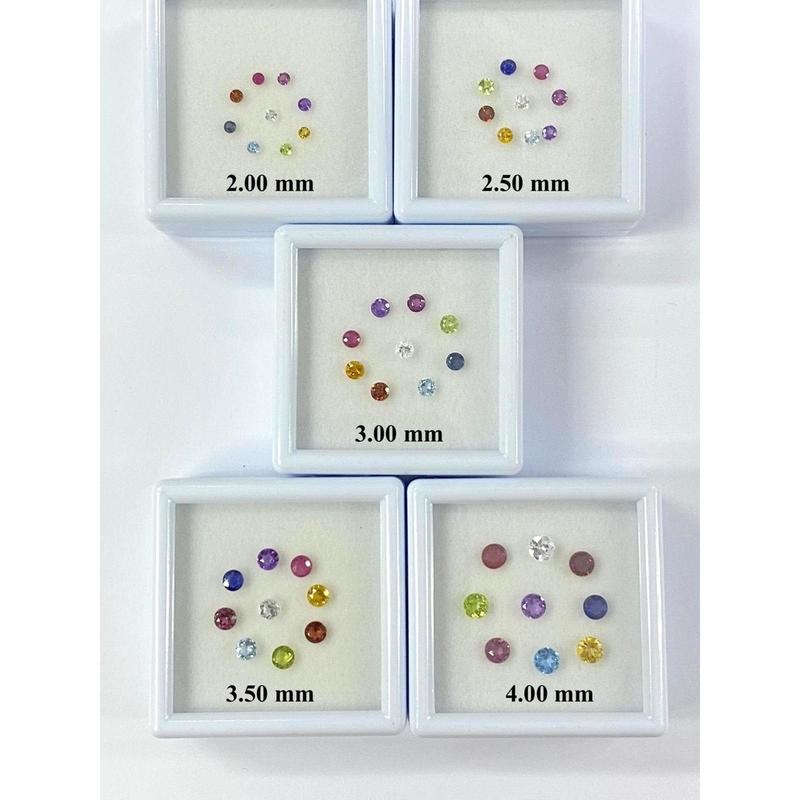 พลอยนพเก้า(นพรัตน์) พลอยเเท้ 100%. 2มม-5มม. 9สี พร้อมกล่อง ธรรมชาติเเท้!!! Natural 9 colors Stone 2mm-5mm. 2
