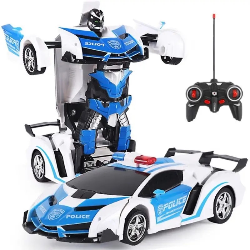 Ô tô điều khiển từ xa- Siêu xe biến hình 2in1 robot biến  hình kèm sạc điện phù hợp cho các bé từ 2 tuổi 6