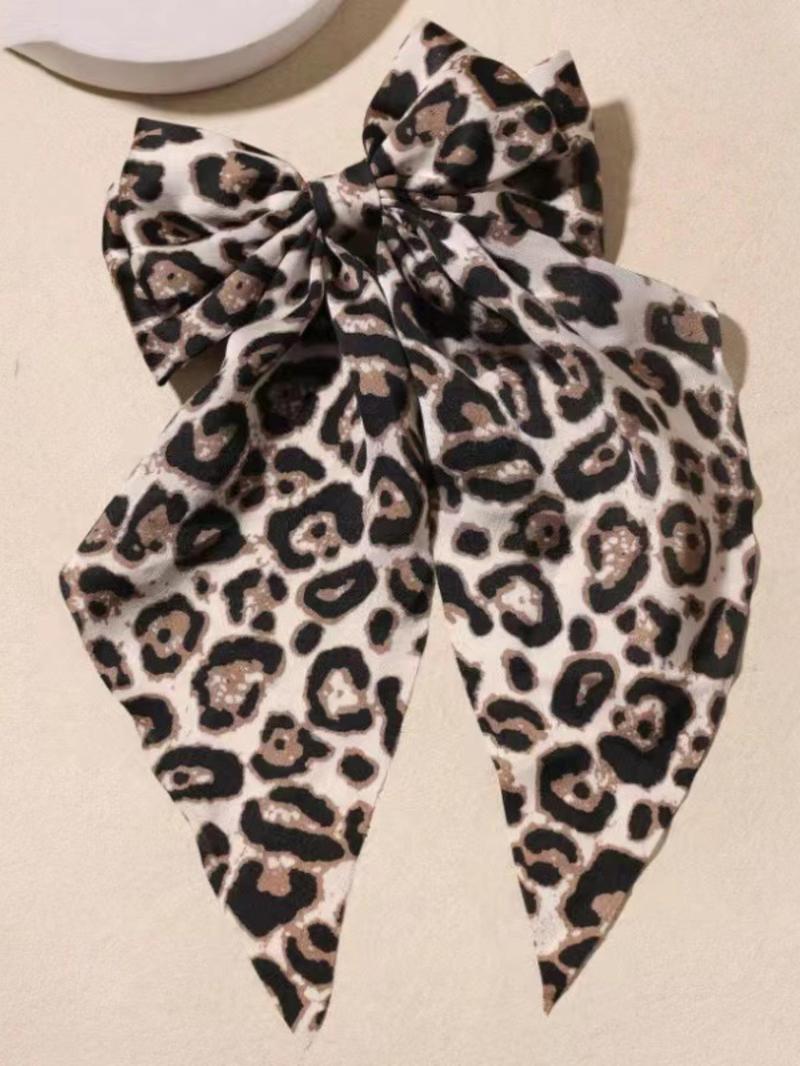 Product Introduction of Leopard Print Bow Decor Hair Clip, Casual Hair Accessories for Women & Girls, Minimalist Headwear Suitable for Thick Hair 7