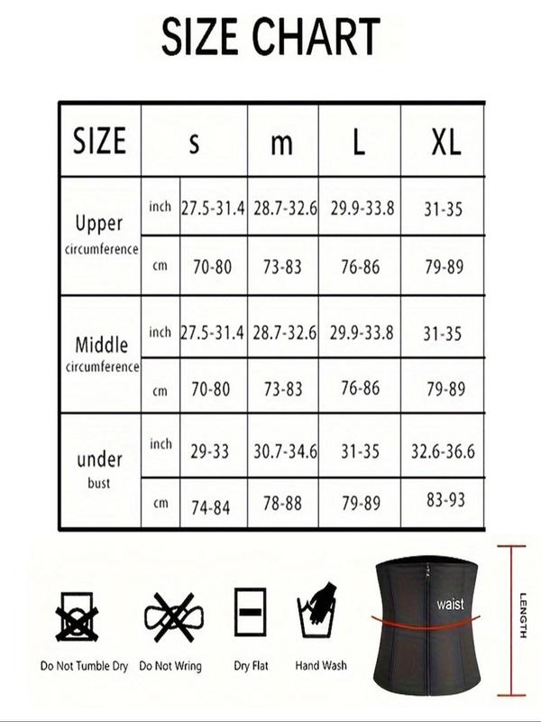 Women's Solid Zip Front Waist Trainer, Weight Loss Corset, Trimmer Belt, Waist Cincher, Yoga & Fitness Equipment, Women's Tummy Control Shapewear Clothes 6