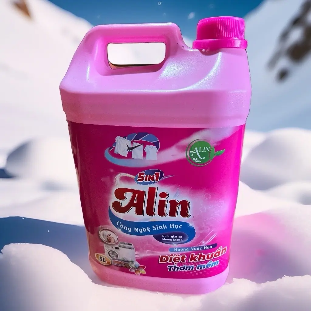 Nước giặt sinh học ALin hồng can 5l .giúp quần áo luôn sạch thơm