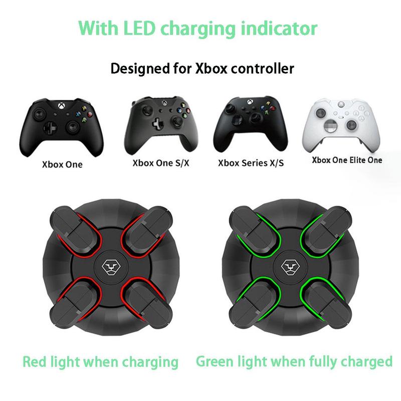 Product Introduction of Wireless Controller Battery Pack Charging Station, Charging Station with 4 1200mAh Batteries, Game Console Accessories for Xbox One/S/X/Elite 4