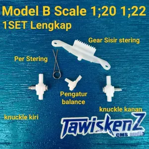 1SET GearBOX Stir Stering Untuk Roda Depan Mobil Remote Control Scale 1;18 1;20 1;22 1;28. untuk mobil mainan RC lengkap satu set