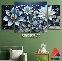 Gambar HIASAN DINDING 3D TEMA BUNGA BLUE ABSTRAK ORNAMEN FLORAL ISI 4 (95 A) KAMAR DEKORASI RUMAH WALL DECOR PAJANGAN DINDING SATU SET BUNGA 3D APOLITO - SET 95 A dari Apolito Kota Malang 1 Tokopedia