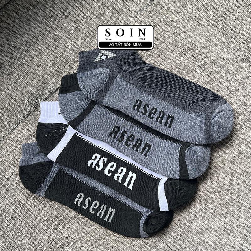 Combo 5 Đôi Vớ Tất Nam Cổ Ngắn Xù Dày Dặn Asean T&T SOCKS Lót Nỉ Co Giãn Thoáng Khí Êm Ái Khử Mùi Hôi - NAM001