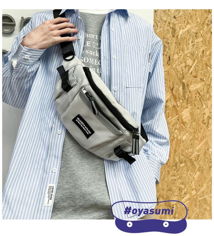 Product Introduction of New Japanese Ins Chest Bag Harajuku Large-Capacity Crossbody Bag Men's Fashion Brand Multi-Functional Travel Sports Small Bag All-Match Waist Bag 14