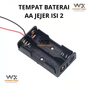 Holder Baterai AA 2 Slot Seri Jejer Tempat Baterai untuk 2x AA Tersusun Seri