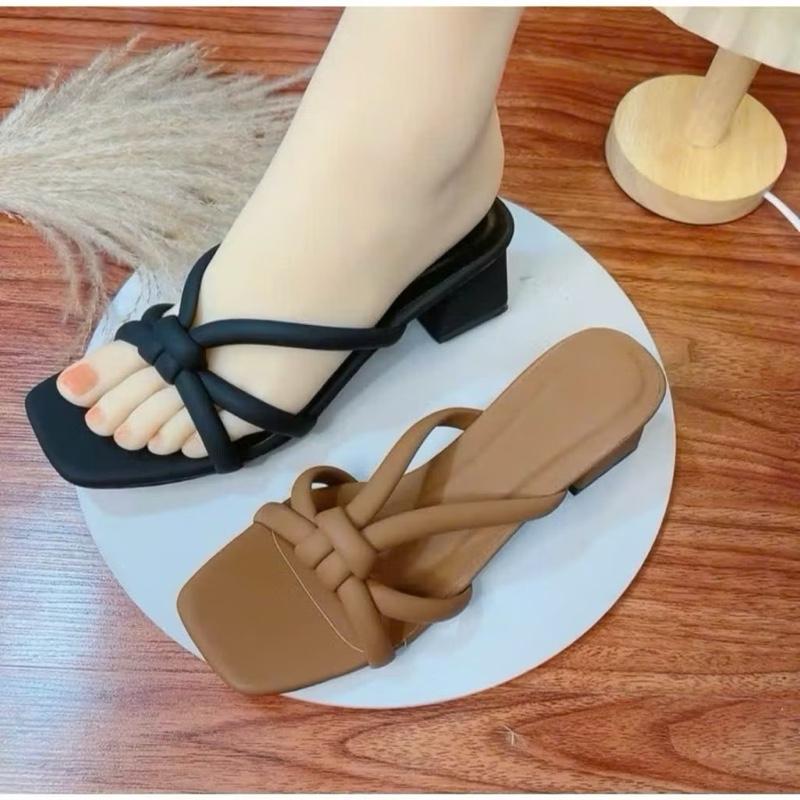  Dép Cao Gót Guốc Nữ Quai Dây Đan. Cao 5 Phân Thiết Kế Đơn Giản Thanh Lịch. 7 