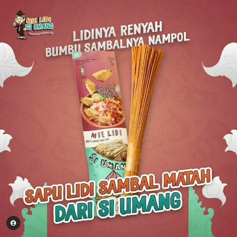 Sapu lidi si umang 130gr panjang 30cm kemasan kertas lidi siumang mie lidi Biting Uwa Snack Karakter Lucu Viral Gehel 8