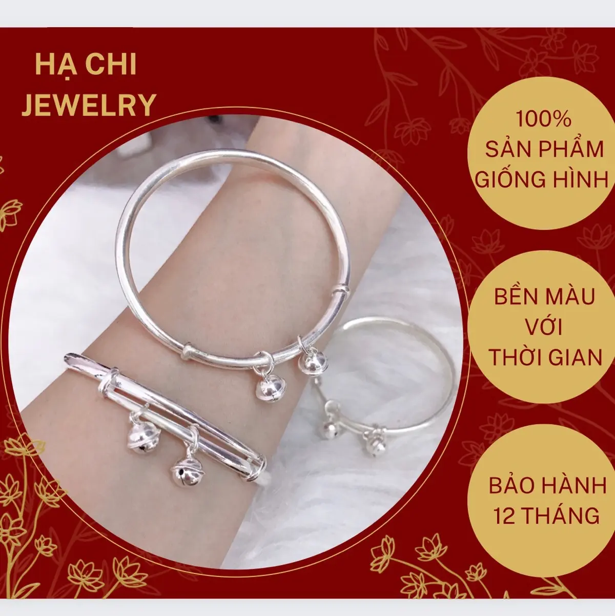 Kiềng chuông kêu mẫu mới cho bé và người lớn có khắc tên theo yêu cầu Vòng tay