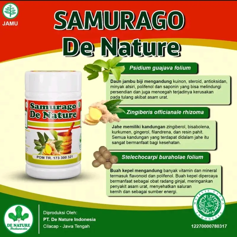 Samurago De Nature Untuk Asam Urat Nyeri Radang Sendi Pegal Linu Herbal Dewasa 0