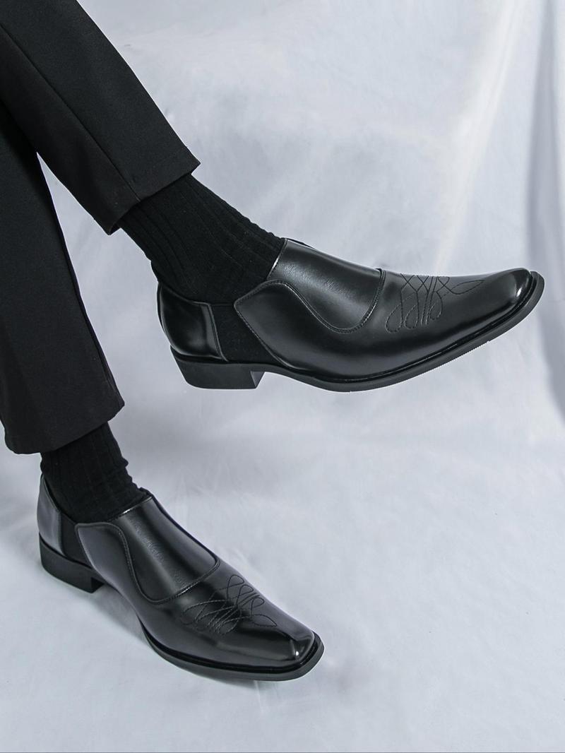 Product Introduction of Men's Business Style Solid Color Dress Shoes, Fashionable  Shoes for Work Office, Casual Comfortable Shoes for Daily Wear 4