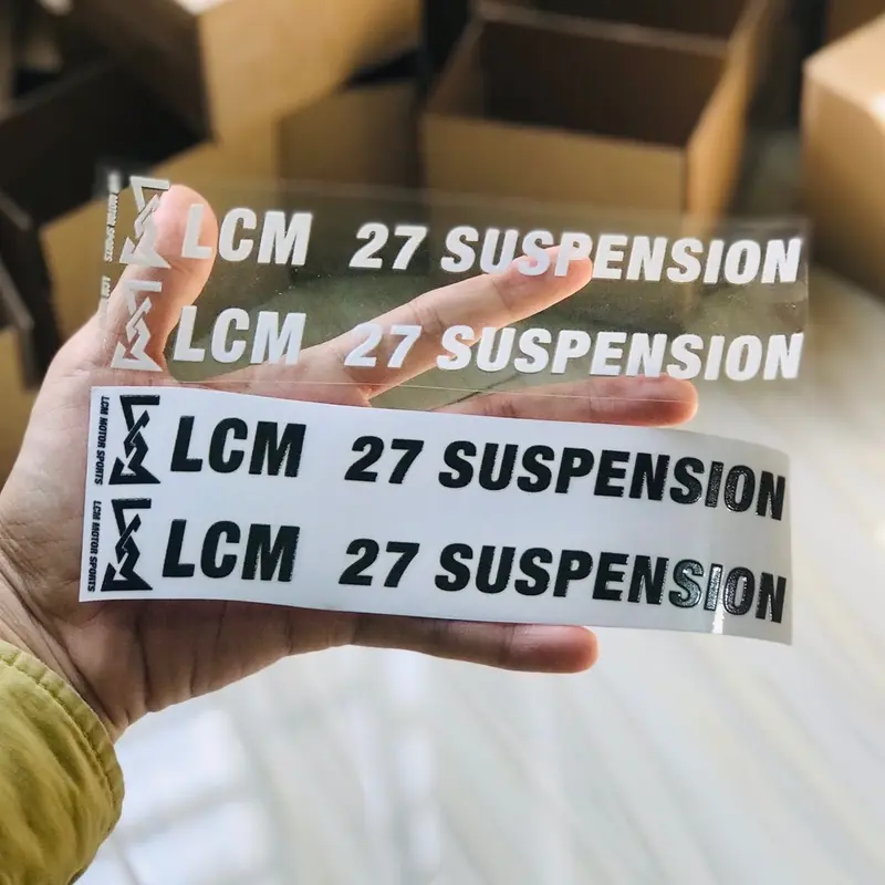 Tem Chữ L C M  Trang Trí Chân Phuộc Chất Liệu In Trong UV Lột Viền Trong, Chống Thấm Nước Decal Nhãn Dán 1