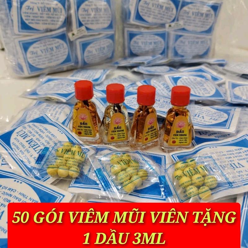 VIÊM MŨI VIÊN 50-100 GÓI THUỐC GIA TRUYỀN AN GIANG HỖ TRỢ VIÊM XOANG VIÊM MŨI DỊ ỨNG TẶNG KÈM DẦU THẢO DƯỢC XOANG 3ML