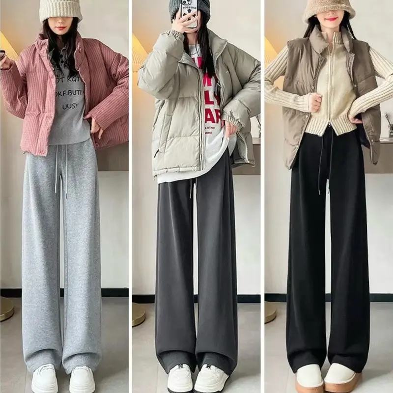 [ Nỉ Lót Lông ]Quần Chất Nỉ Lót Lông Dày Ấm Mặc Mùa Đông nhà Minh Hiếu Nữ Women Pants 0