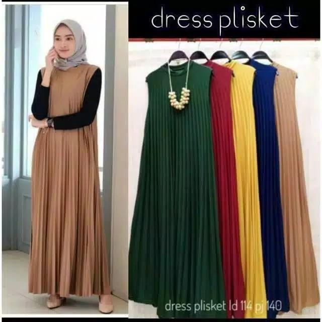 Product Introduction of Paket Hemat Gamis Plisket Tanpa Lengan Dress Overall 100K Dapat 4pcs 2