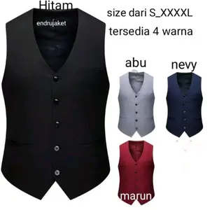 Rompi jas blazzer/Rompi cassual Rompi bahan katun ripstop Polos Formal Outdoor Pria Casual Hitam Keren