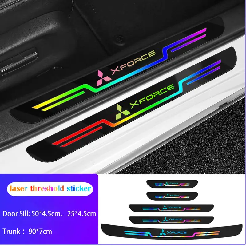 Nhãn Dán Bảo Vệ Ngưỡng Cửa Xe Hơi Laser Mitsubishi Xforce X Force, Phản Quang Đầy Màu Sắc, Chống Trầy Xước, Cho Bệ Cửa Xe Hơi, Hàng Mới Về
