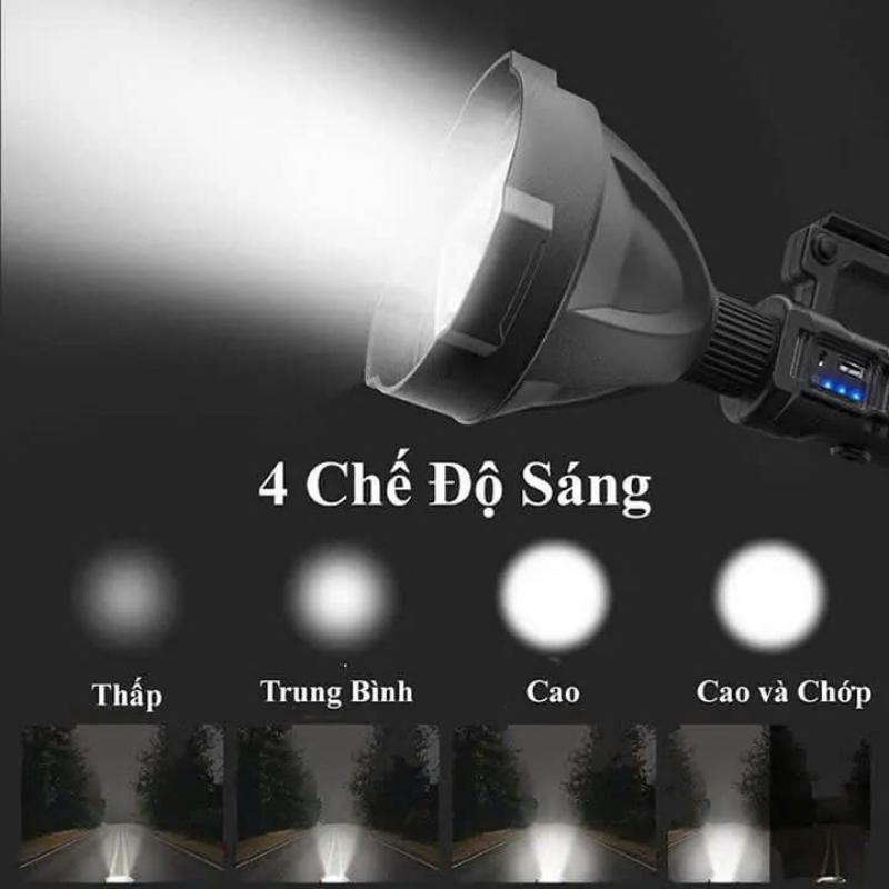 Đèn pin cầm tay siêu sáng 591 pha to chiếu cực xa, bóng led P70 cao cấp 4