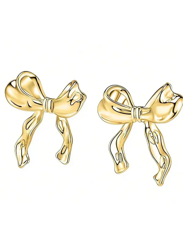 Bow Design Stud Earrings, Fashionable Jewelry for Women, Simple Jewelry for Party, Daily Clothing Decor, Trendy All-match & Exquisite Jewelry for Birthday Gift 4