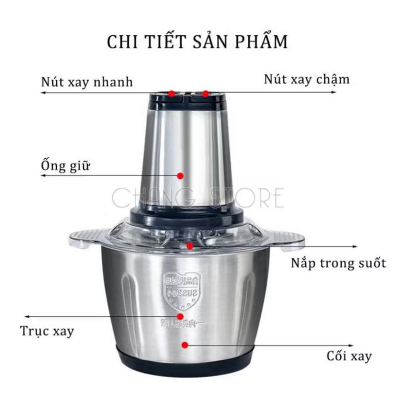Product Introduction of ￼Máy Xay Thịt Đa Năng Cối INOX 304 2L Công Suất 250W, 4 Lưỡi Dao Xay Thịt Cá, Rau Củ, Xay Sinh Tố New New máy  xay má y máy  xay n ồ máy  xay nồi nấu noilau 2tang nồi lẩu  điện mayxay  andam 1