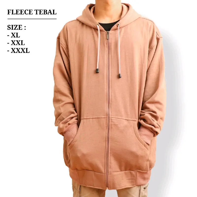 Jaket Jumbo Pria Wanita Big Size Cowok Cewek Oversize XL XXL XXXL XXXXL XXXXXL Ld 120 130 140 Hoodie Zipper Polos Distro Tebal Murah Premium Terbaru 5