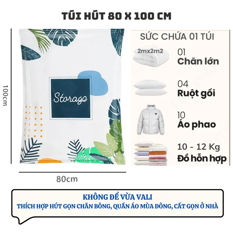 Túi Hút Chân Không Quần Áo, Túi Đựng Quần Áo Chăn Gối Hút Chân Không 5