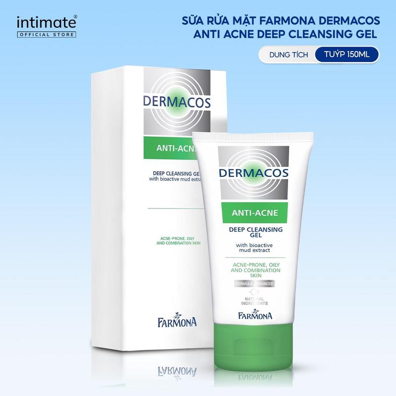  DERMACOS Sữa Rửa Mặt Farmona Dermacos Anti Acne Deep Cleansing Gel 150ml Cho Da Dầu 