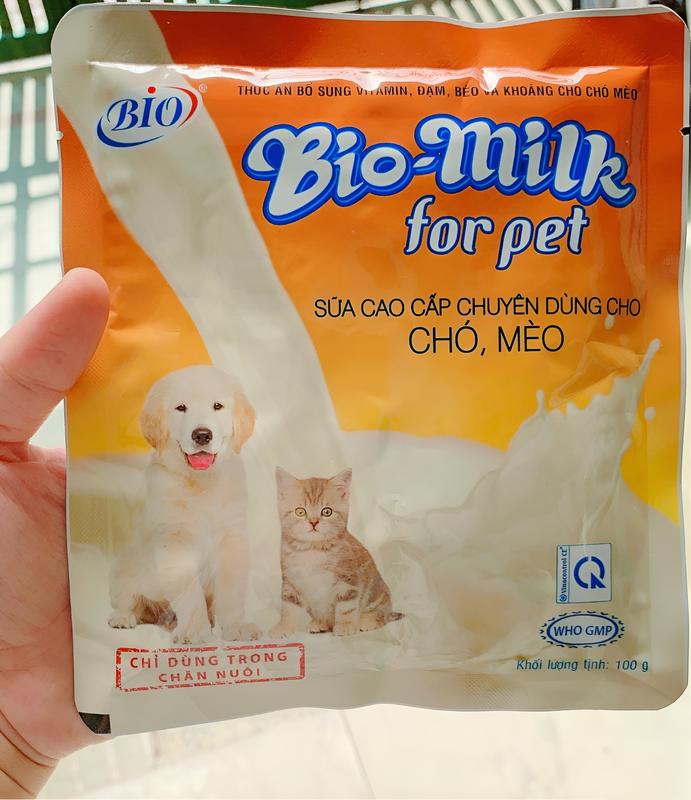 SỮA CHO CHÓ MÈO BIO MILK GÓI 100GR BỔ SUNG VITAMIN ĐẠM BÉO VÀ KHOÁNG