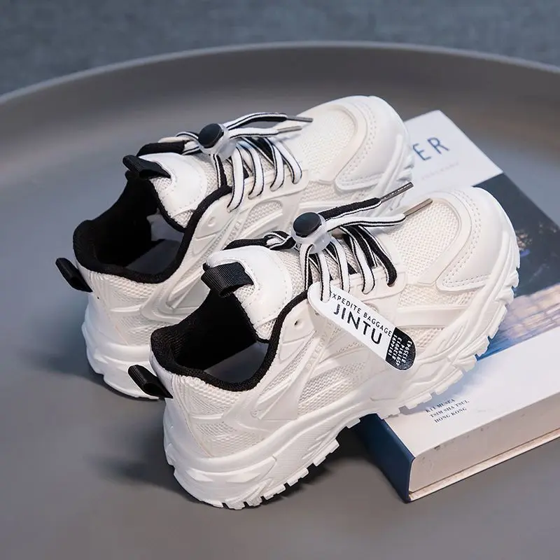 Dad Shoes Nhẹ Cho Bé Gái, Phong Cách Mới Mùa Hè Và Mùa Thu, Thời Trang Trẻ Em, Đế Mềm, Giày Trắng, Giày Thể Thao Thường Ngày Cho Bé Gái, Hợp Xu hướng, HK, 20242024 giày  kuromi  bé  gái 2