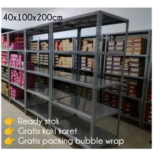 Rak besi siku Serbaguna 40 x 100 x 200 cm Rak gudang multifungsi kuat dan kokoh