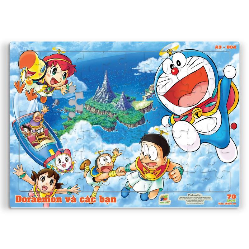  BỘ Xếp hình 70 mảnh HOẠT HÌNH ANIME TẶNG TRanh tô màu Toy 