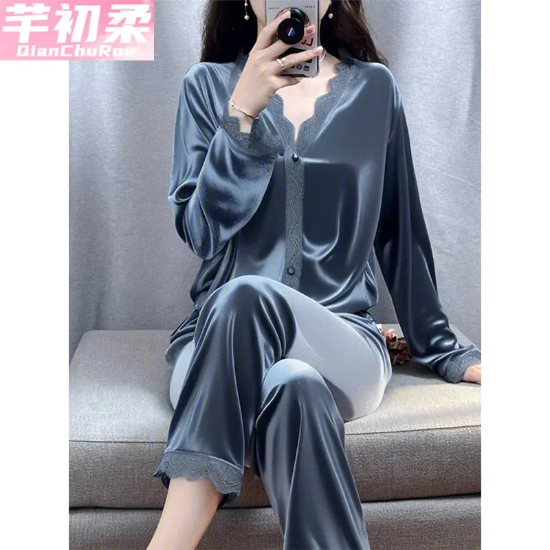 Đồ Ngủ Nhung Kim Cương, Cao Cấp, Dành Cho Nữ, Mùa Thu Và Mùa Đông, Bộ Đồ Mặc Nhà Dài Tay, Phong Cách Pháp Ngọt Ngào, Hàng Mới Về 2024, Cổ Búp Bê Cạp Cao Women 0