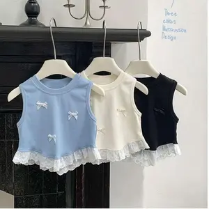 BAJU ANAK PEREMPUAN SINGLET ATASAN BERLIN TOP LENGAN KUTUNG RENDA