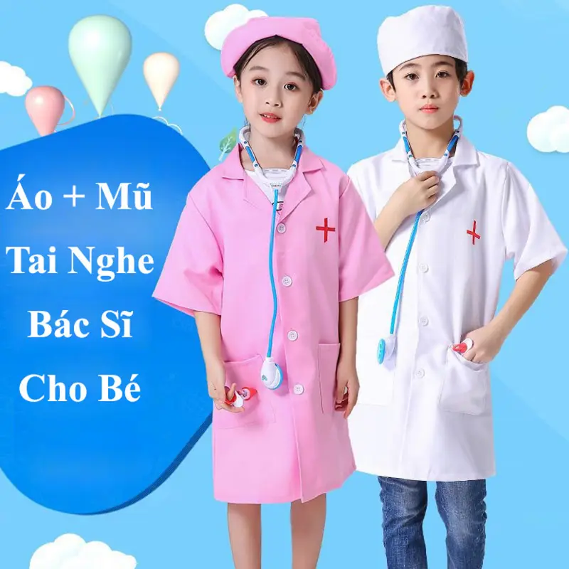 [14-27kg] Á+ Mũ Bác Sĩ - Ống Nghe Nhịp Tim Cho Bé Tập Làm Bác Sĩ, Y Tá Hàng Đẹp. Đồ Chơi Hướng Nghiệp Ngành Y Sĩ Toy Câu Cá