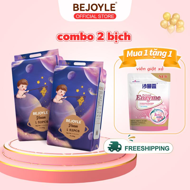 Combo 2 bịch bỉm quần Bejoyle cao cấp size M/L/XL/XXL/XXXL/S bỉm Bejoyle quần xxl bỉm chính hãng tã quần cho bé bỉm trẻ em bỉm Bejoyle 104 miếng quần Bộ Trẻ mới tập đi