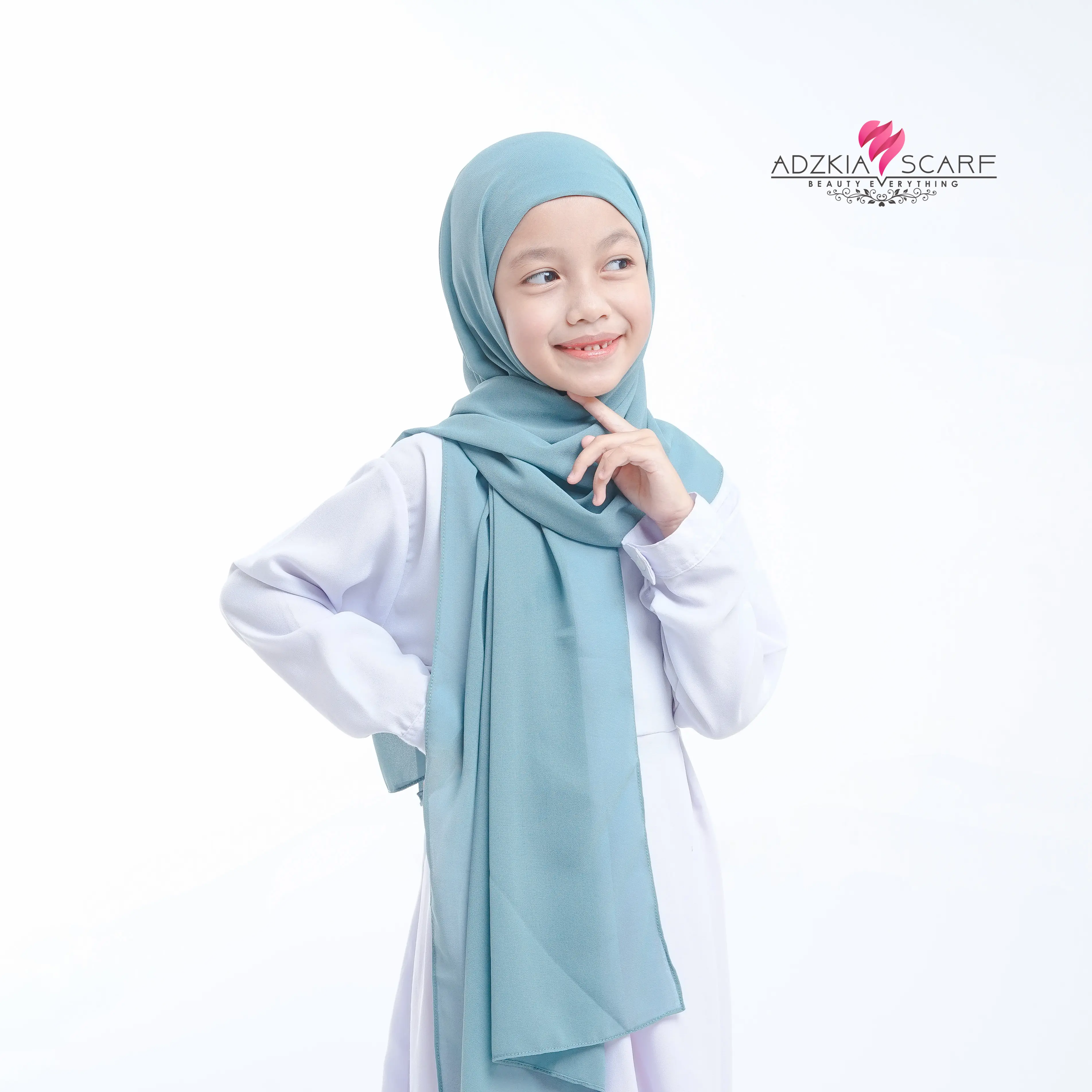 Adzkiascarf.id - Pashmina Inner  Cerutti Baby Doll 2 in 1 Cantik & Nyaman - Jilbab Muslim  Instan Tanggung kerudung anak Sekolah Ceruty