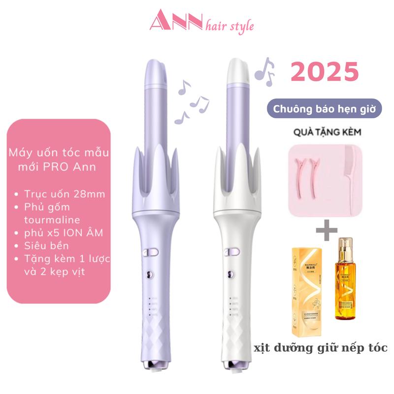 [PRO NEW] Máy uốn tóc tự động ANN mẫu mới bản PRO+++ trục 28 - trục uốn phủ gốm tourmaline và sử dụng công nghệ 40 triệu ION âm cao cấp bảo vệ tóc Ann Hair Style