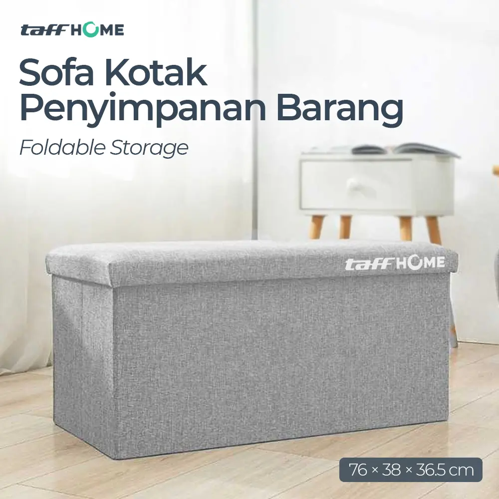 Sofa Kotak Penyimpanan Barang Foldable Storage Box 76x38x36.5cm - L1705 - Gray