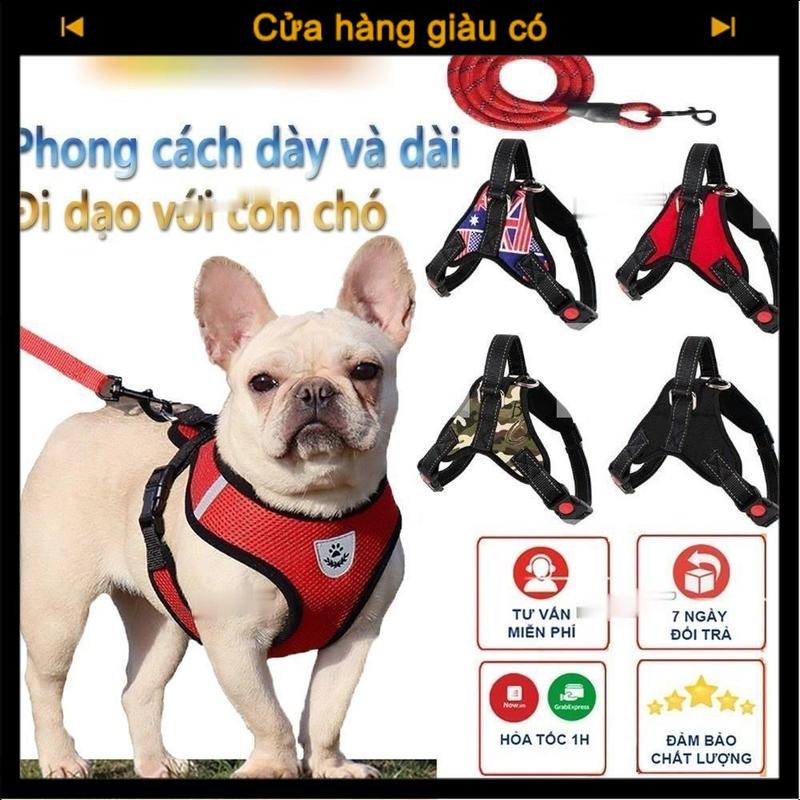 Dây dắt chó , yếm dắt chó đi dạo có đệm lưng chống giật 4 màu sắc,đai dắt…