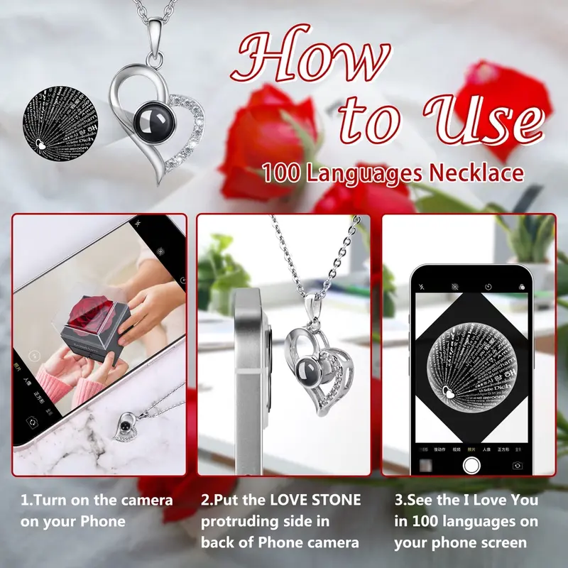 Kecantikan Mistik Diawetkan Mawar Asli Merah dengan Kalung 925 Mawar Ajaib Hadiah untuknya Hadiah Ulang Tahun untuk Wanita Pacar Ibunya Istri Nenek di Hari Kasih Sayang Set Natal Hari Ibu 6