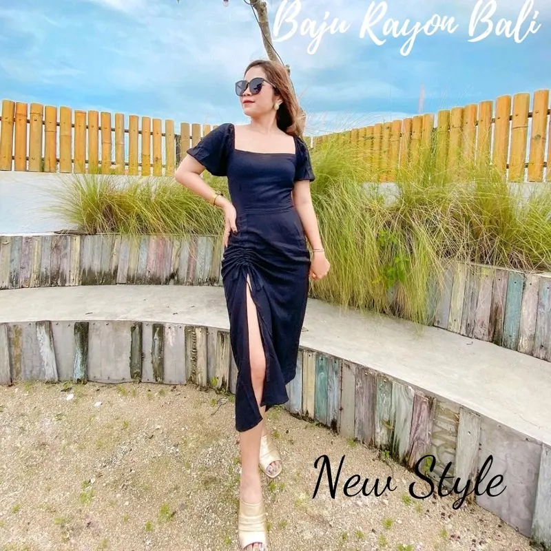 Dress Belah Samping Dress Belah Paha Dres Serut Dres Serut Paha Dres Kerut Dres Pandek Dress Bodycon Dress Bodycone Dress Bodycone Polos Casual 5