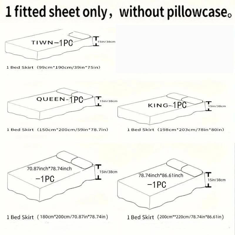 Solid Color Bed Skirt Without Pillowcase, Romantic Bed Skirt, Non-slip Bed Skirt for Bedroom & Guest Room, Bedding Supplies 3