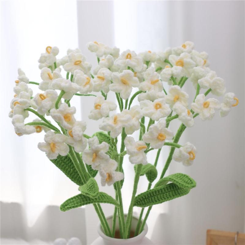 Product Introduction of Crochet Flower without Vase, 10pcs/set Artificial Flower, Gift for Teacher and Mother, Home Decor Supplies for Living Room Bedroom Dining Room 3