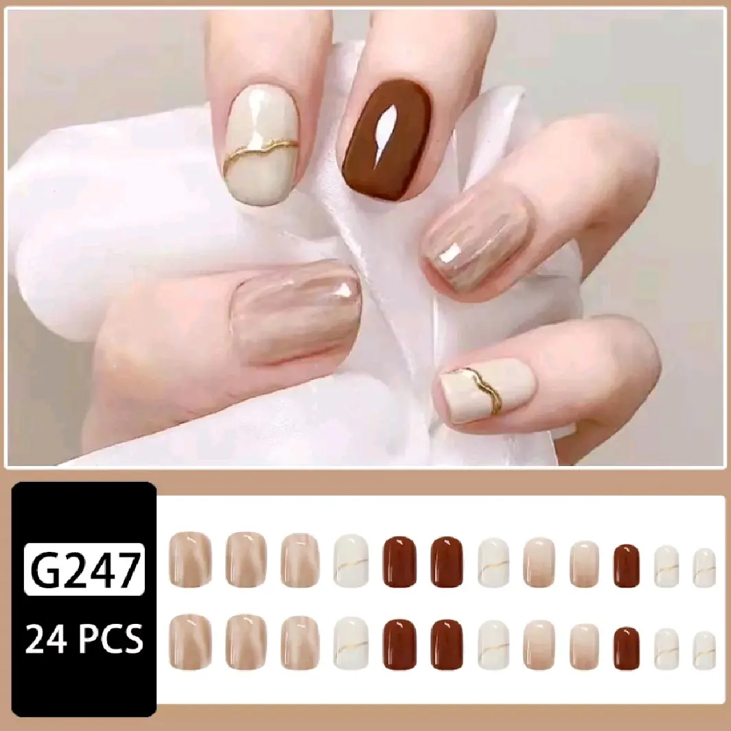 14_TG247 Kuku Palsu 24 pcs Free Lem Jelly