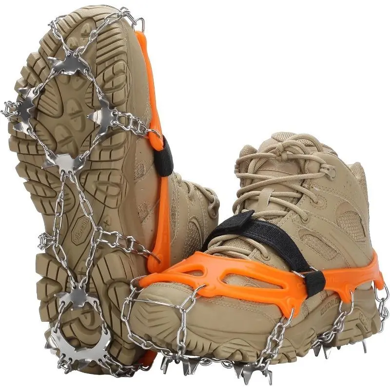 19-tooth Stainless Steel Crampons, 1 Set Outdoor Snowshoeing Equipment, Essential Equipment for Off-road Mountaineering
