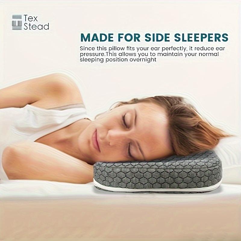 Product Introduction of Classic Ear Piercing Pillow for Side Sleepers,  Polyester 100% Cover, Machine Washable, Space-Themed, Multipurpose Ear Guard Cushion with Ear Hole, Quilted Woven Craftsmanship, Fabric Weight 4